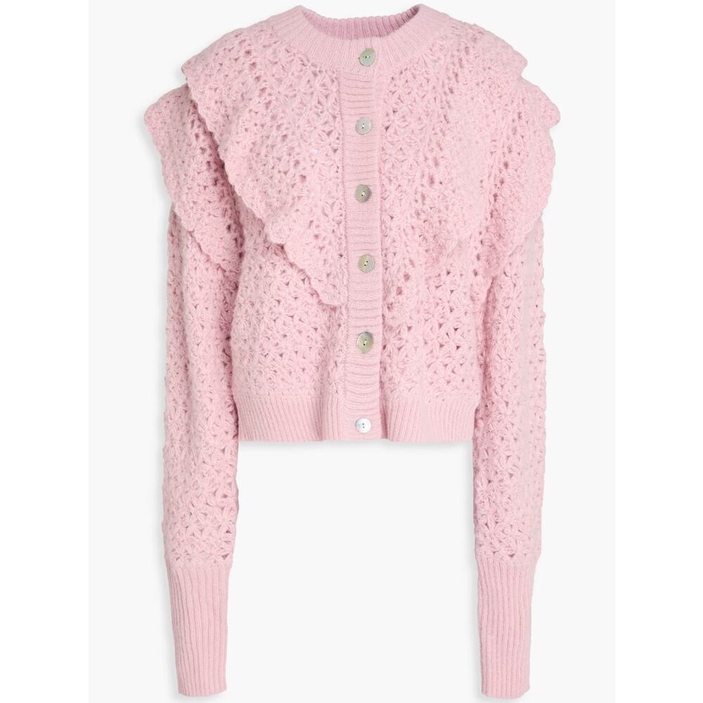 FARM Rio Ruffled Knit Cardigan Sweater - Picture 2 of 7